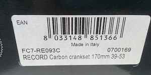 Система Campagnolo Record carbon 10ск. 170мм 39/53