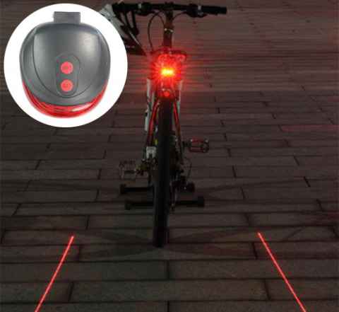 Велосипедный фонарь задний с лазерной дорожкой
