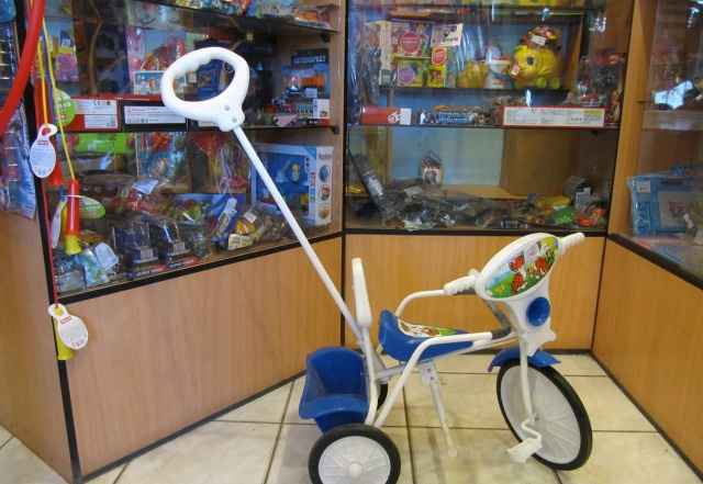  детский трехколесный велосипед с ручкой