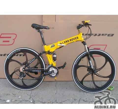 Велосипед на литых дисках Landrover желтый
