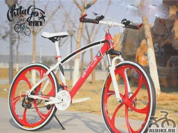 Велосипед БМВ X1, цвет красно-белый