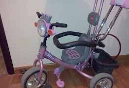 Велосипед детский с ручкой розовый