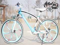 Велосипед БМВ X1, цвет бело-голубой