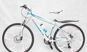 Велосипед ауди (бело-голубой) дискилитые
