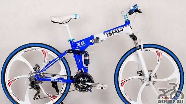 Велосипед БМВ X6 на спицах, синий-белый - Фото #1