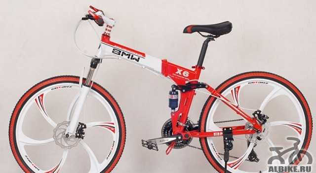 Велосипед БМВ X6 на спицах красный/черный