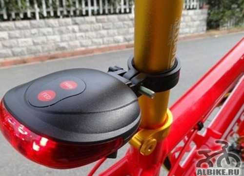 Задний велосипедный фонарь (5LED + 2 лазера)