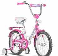 Велосипед детский розовый сo съемными колесами