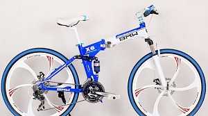 Велосипед БМВ X6 на спицах, синий-белый