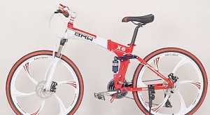 Велосипед БМВ X6 на спицах красный-белый
