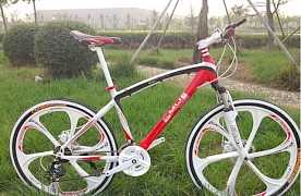 Велосипед БМВ X7 на спицах красный-белый