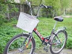 Складной дорожный велосипед с корзиной