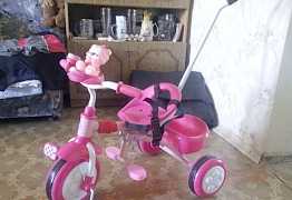 Детский трехколесный велосипед (розовый)