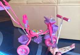 Детский музыкальный велосипед и самокат